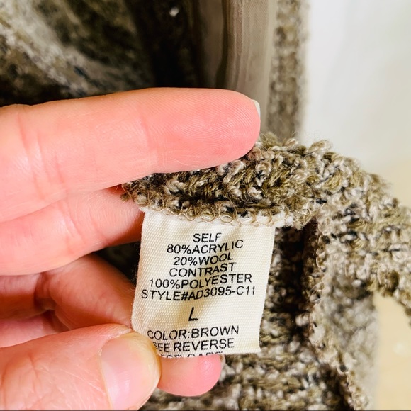 a'reve chunky knit textured weave cardigan LARGE 3390 - Picture 8 of 10